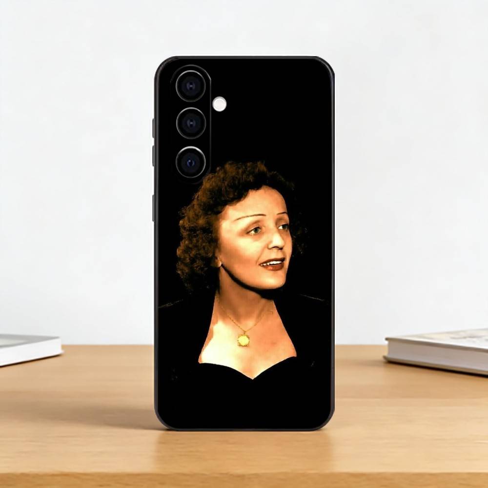 

Singer Edith Piaf Phone Case Black Silicone Soft For Samsung Galaxy A73,A72,A71,A70,A53,A52,A51 Samsung a50 30s 50s