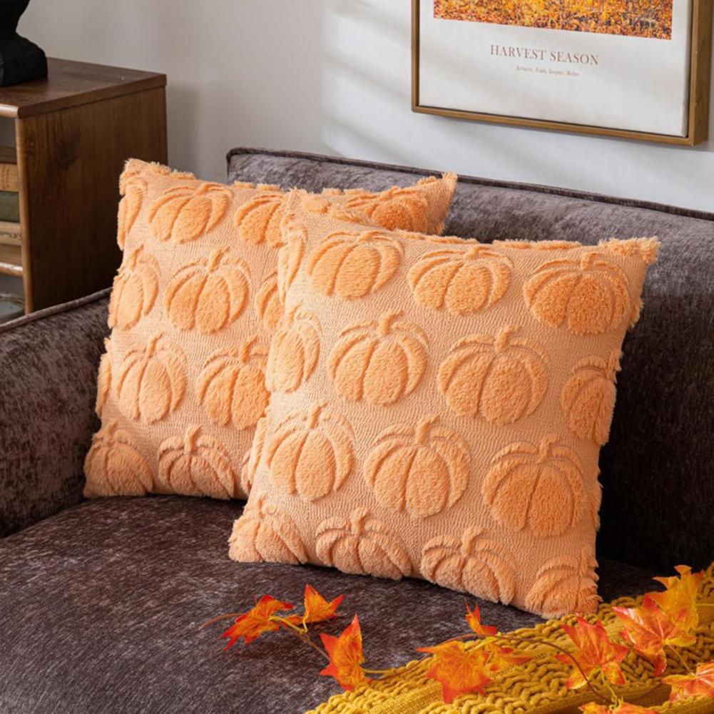 Pillows Covers With Pumpkins Pattern Breathable Comfortable Pillowcase For Office Car Home