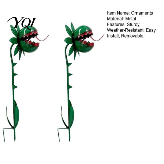Durable Weather Resistant Sculptures Venus Flytrap Garden Stake, Metal Carnivorous Plant Yard Decor, Weird Gothic Seasonal Outdoor Art Decor for Patio