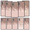 Letter Pink Shiny Phone Case For Xiaomi Redmi Note 14 13 5G 10 11 12 Pro Plus 4G 14C 13C 12C 10C Black Cover