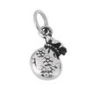 [Four Leaf] Sterling Silver 925 Pendant Top, Drawstring Motif Mini Charm, Men's & Women's Necklace Accessory, Small, Simple, Lucky Charm Style, Gift