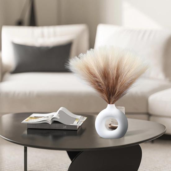 10Pcs Artificial Pampas Grass Decoration Realistic Fluffy Tall Fake Dried Grass Home Office Wedding Party Table Centerpiece Boho Decor