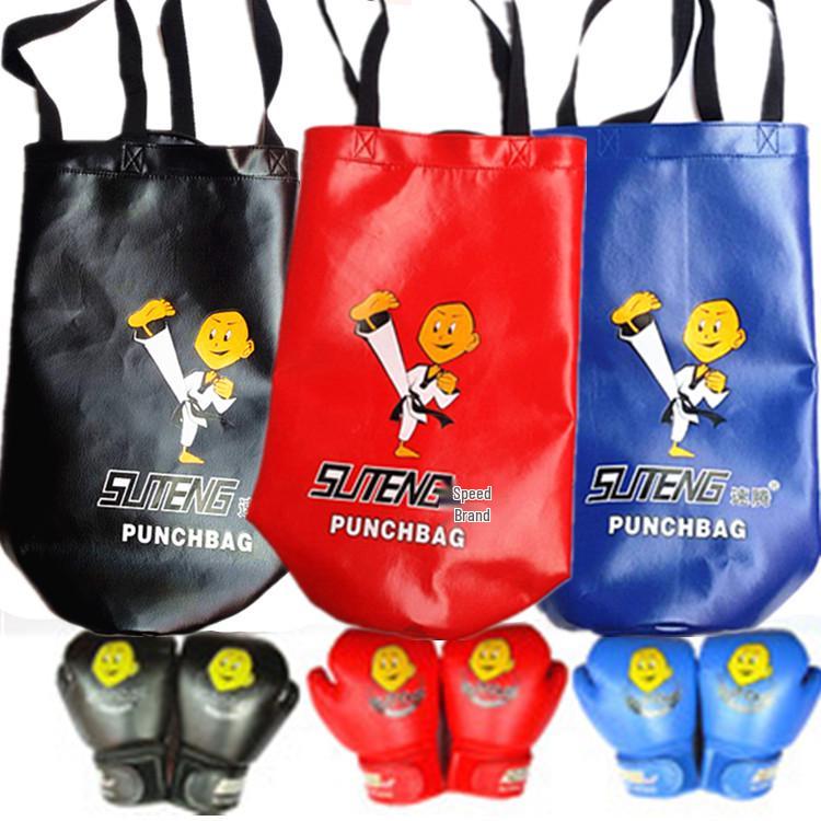 Sagitar Kids Punching Bag & Boxing Gloves Set for Toddlers - Home Use Hanging Combat Sanda Bag Red Empty Sandbag Only