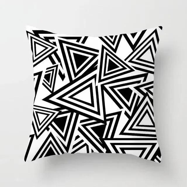 Black And White Striped Creative Double-Sided Printed Pillow Cover Short Plush Suitable Living Rooms Sofas Throw Cushion Cover