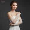 Elegant Long Mesh Pearl Gloves for Bridal Prom Party