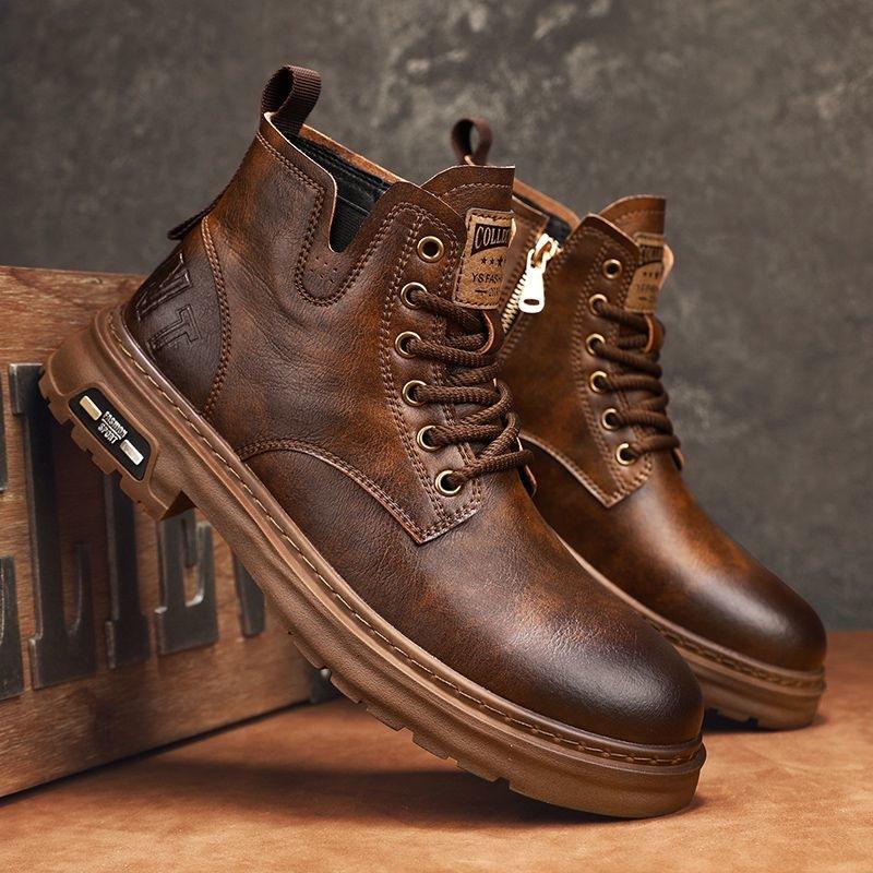 

Осенний победитель новые ретро удобные высокие кроссовки модные универсальные повседневные теплые короткие ботинки Элегантная минималистичная мужская обувь 44