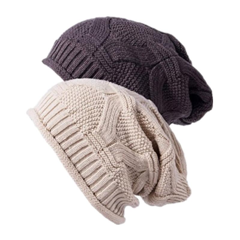 Unisex Baggy Knitted Beanie Hats For Women And Men Winter Baggy Oversized Ski Knit Skullies Outdoor Bonnet Gorras Keep Warm Caps
