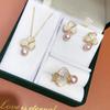 Freshwater Pearl Necklace, Earrings & Ring Set for Women - Versatile Fashion Jewelry Three-Piece Set