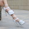 Sexy Super High Heel Sandals Big Size For Dancer Crossdresser Nightclub Pole Dance Elegant European Women Shoes  WZ-B14-80