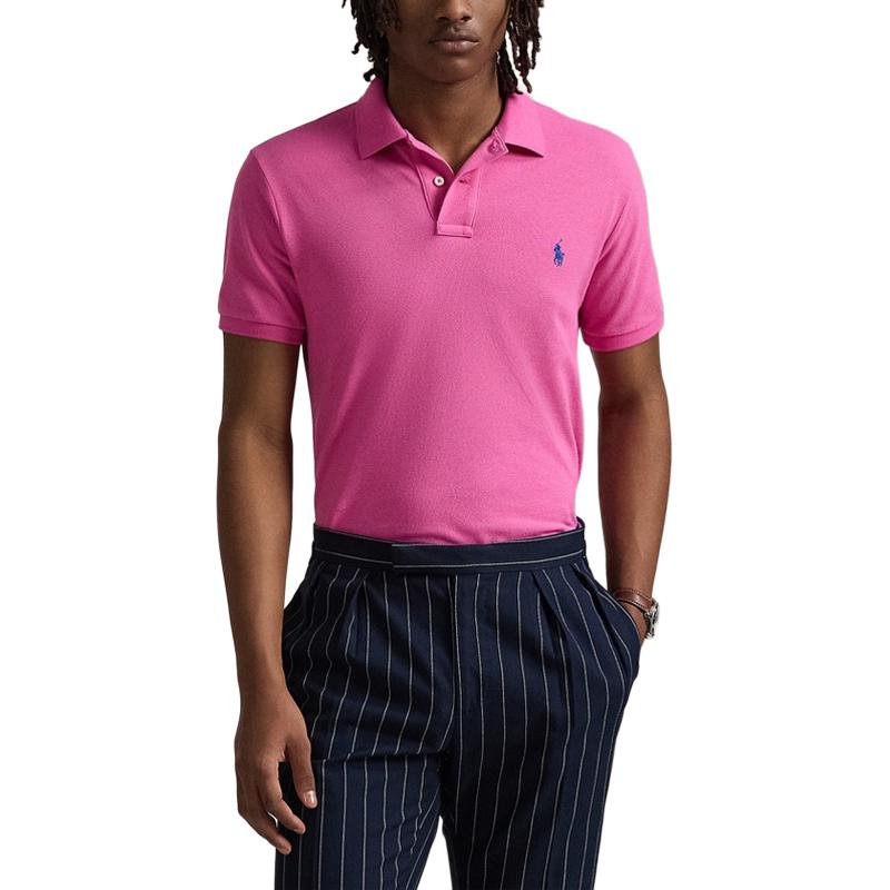 Polo Ralph Lauren Custom Slim Fit Cotton Pique Polo Shirt Men tops Rose-Pink MNPOKNI1N823387-650