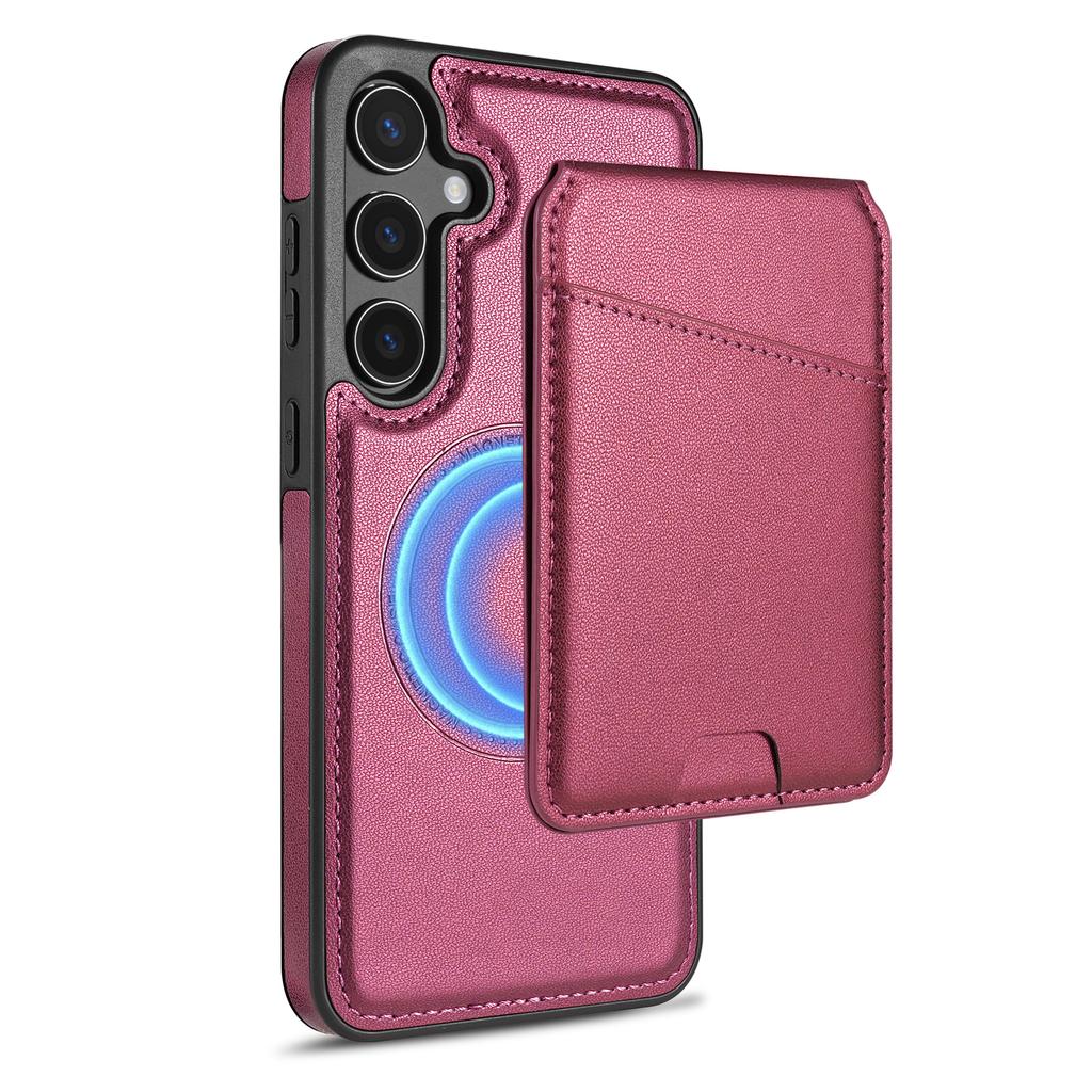 For Samsung Galaxy A15 4G/5G Case Compatible with MagSafe Detachable Card Holder Kickstand Leather Phone Back Cover