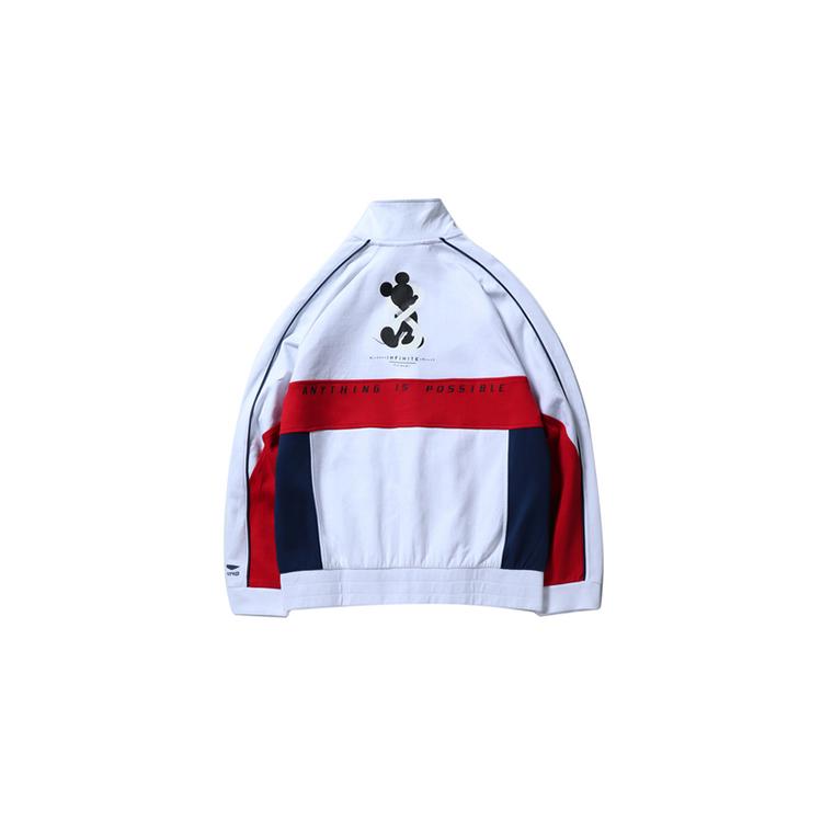 Li Ning X Disney Sweatshirts Unisex Standard White Stand Collar Moderate Cardigan AWDN765-1