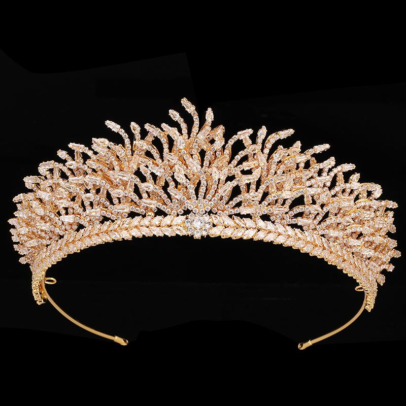 Echsio Stock Wedding Tiara Classic New Exquisite Design Bridal Hair Accessory Vintage Crown for Women BC6480 Corona Princesa