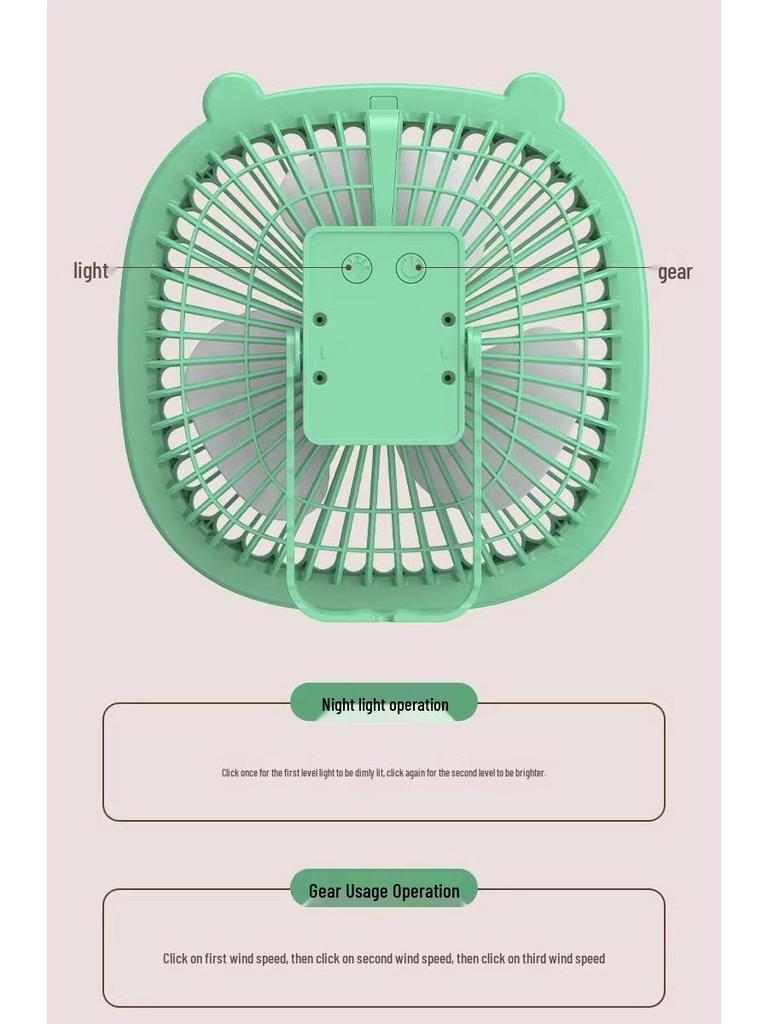 Dual-Use Mini Portable USB Fan for Home & Dorm - Desktop & Hanging