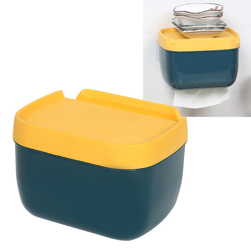 Tissue Paper Dispenser Box Large Capacity Waterproof Punching Free Toilet Paper Storage Organizer