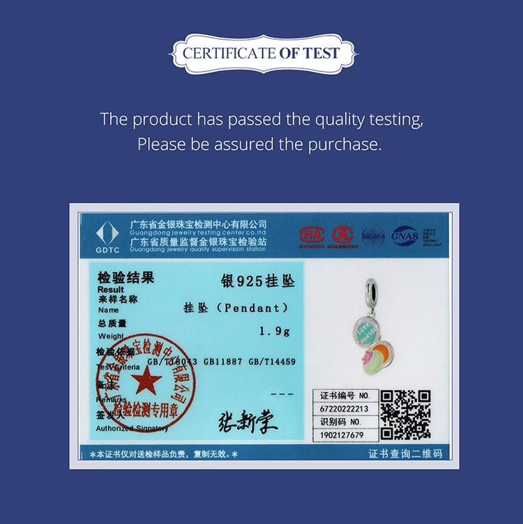 WOSTU Cutie de machiaj roz din argint 925 LOVE YOURSELF pandantiv cu margele se potrivește cu brățară originală colier pentru femei bijuterii