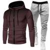 Unisex Fleece-Lined Polka Dot Zipper Hoodie Set for Autumn/Winter