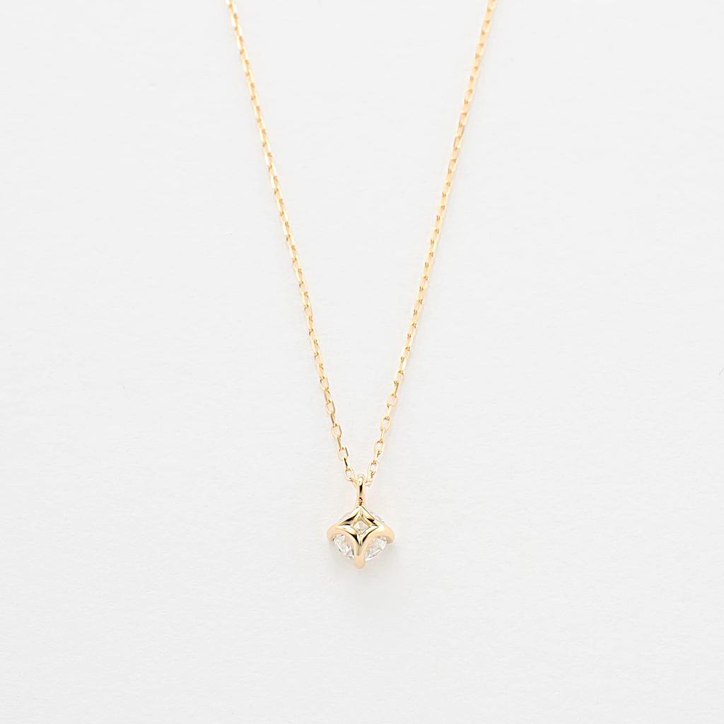 K18 yellow gold diamond necklace [Ester] (0.15ct) 0442-0688-0020-0000