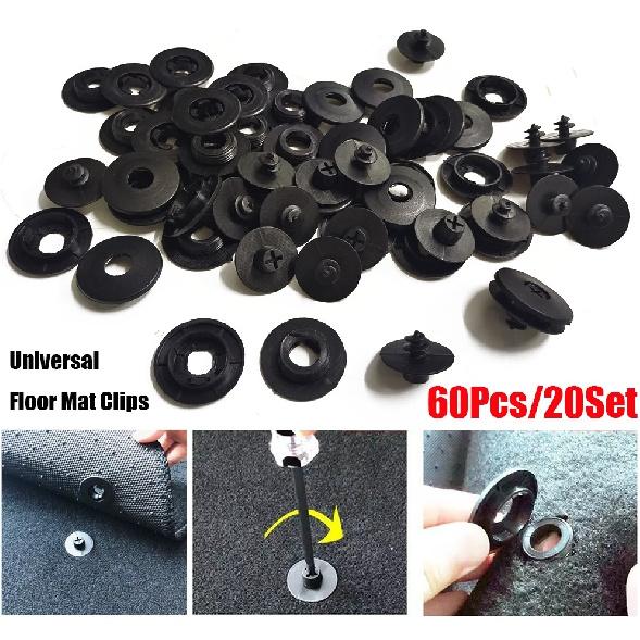 20set Universal Antiskid Car Auto Floor Mat Carpet Fastener Retainer Clips Black