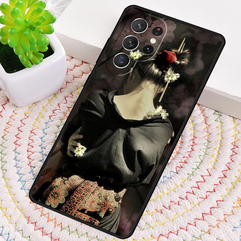 Japanese geisha Luxury Silicone Phone Case For Samsung Galaxy note 10 pro S26 S25 S24 S23 S22 S21 Plus S25Ultra Capa Cover