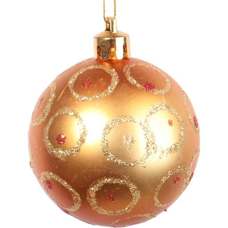Set of 16 orange plastic baubles 6 CM