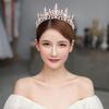 Baroque Rose Gold Color Crystal Pearls Bridal Tiaras Crown Rhinestone Pageant Diadem Headbands  Wedding Hair Jewelry