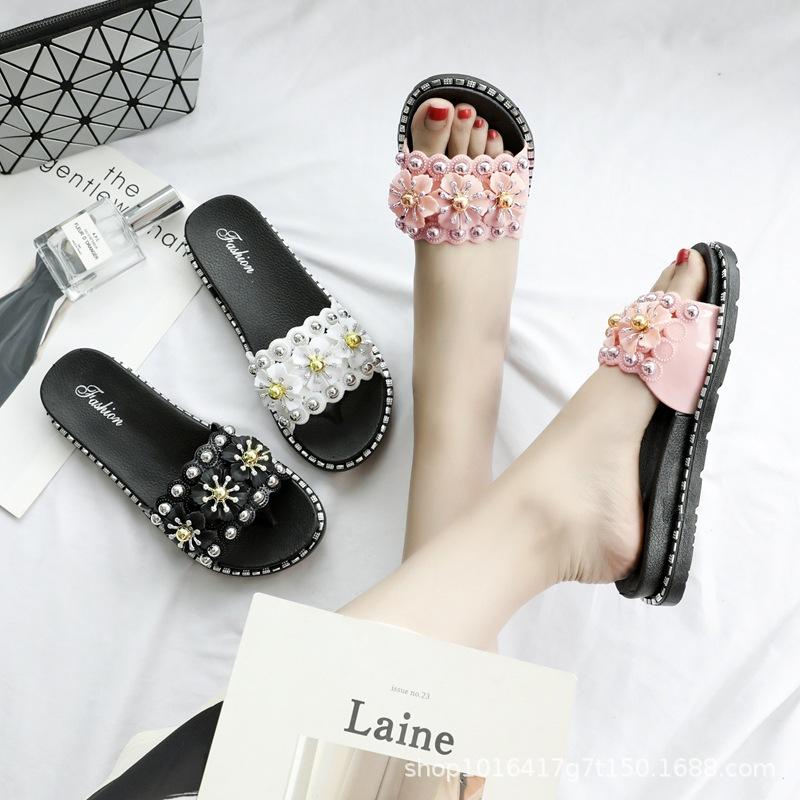 Novo verão sandálias femininas para uso exterior moda all-match sandálias de lantejoulas plataforma sandálias chinelos de praia