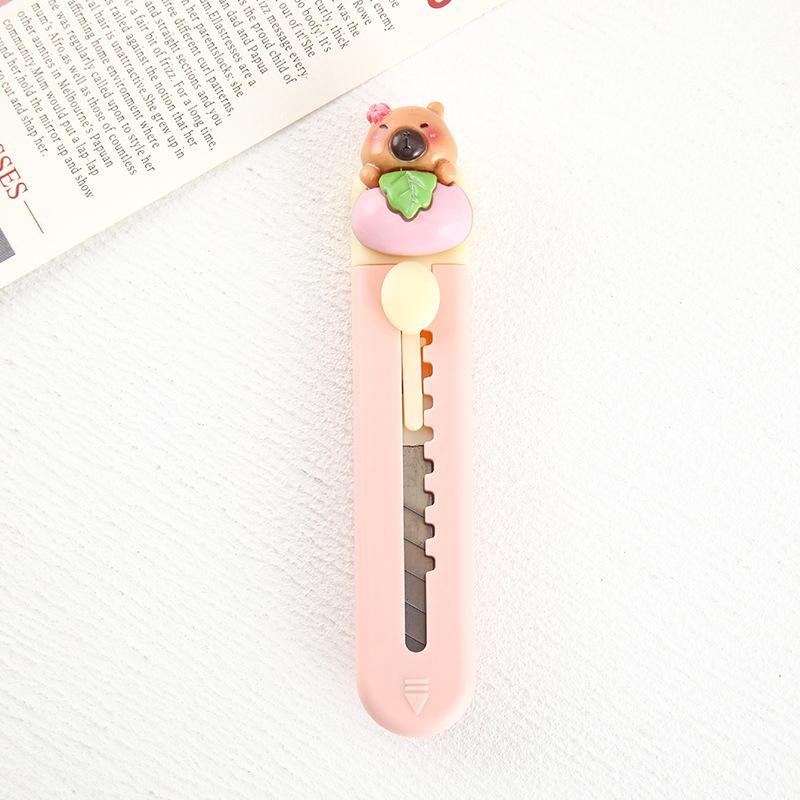 

Kawaii Mini Cappybara Portable Sharp Open-Box Артефакт Папір для обгортки Різання Універсальний ніж Багаторазове лезо Канцтовари Подарунки