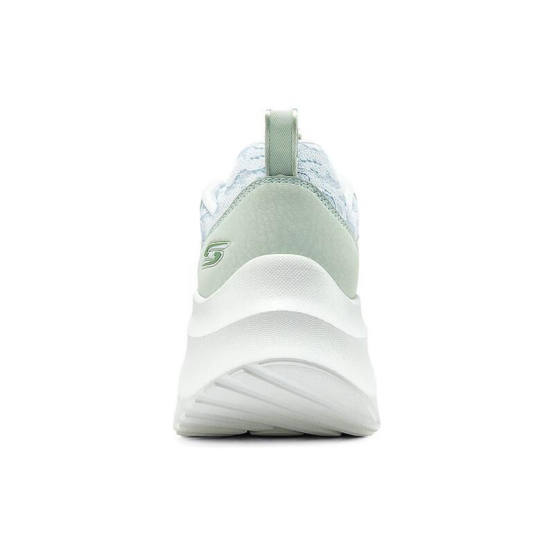 Skechers Mesh Comfortable Versatile Wear-Resistant Breathable Height-Increasing Low-Top Dad Shoes Women sneaker White Green 117520-SAGE