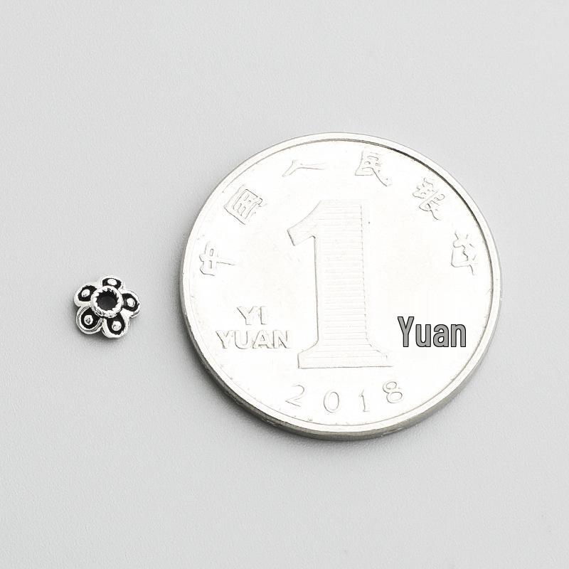 S925 Sterling Silver Thai Filigree Flower Bead Caps for DIY Handmade Bracelets