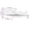 VidaXL Metal Bed Frame with Headboard-Footboard White 183x213cm 353609