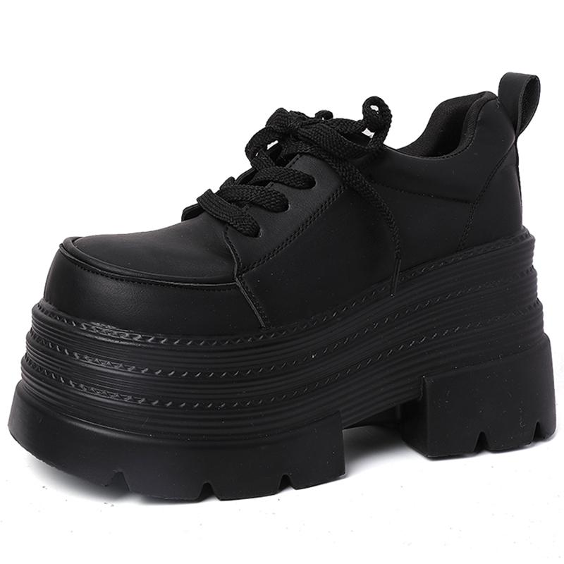 Fashion Platform Thick Bottom Women Mary Jane Shoes Fashion Shallow Lace Up Pumps Ladies Concise Outdoor College Style Shoes