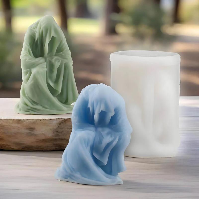 DIY Wizard Robe Candle Silicone Mold for Resin Casting, Plaster Figurine Craft, Theme Decorations, Home Decor