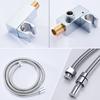 BAKALA All Brass Square Chrome Or Black Hand Held Shower Head With Brass Wall Connector Holder And 1.5m Stainless Steel Hose