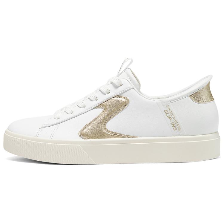 Skechers Court Classics Модные Удобные Дышащие Низкие Кеды Кроссовки Женские Белый Золотой 185056-WTGD 35
