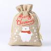 Christmas Candy Linen Bag Bundle Mouth Bag Colorful Cartoon Christmas Set Candy Gift Packaging Bag Santa Claus Gift Bags
