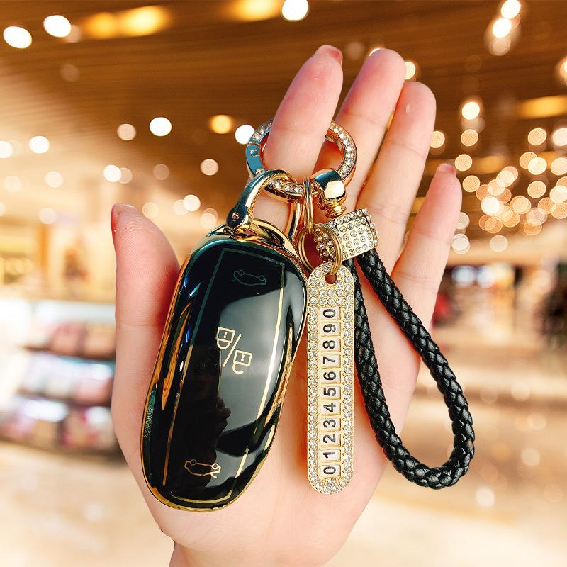 Suitable for Tesla Model 3 key cover ModelY/S/X high-end protective case, car supplies, bag buckle, men and women