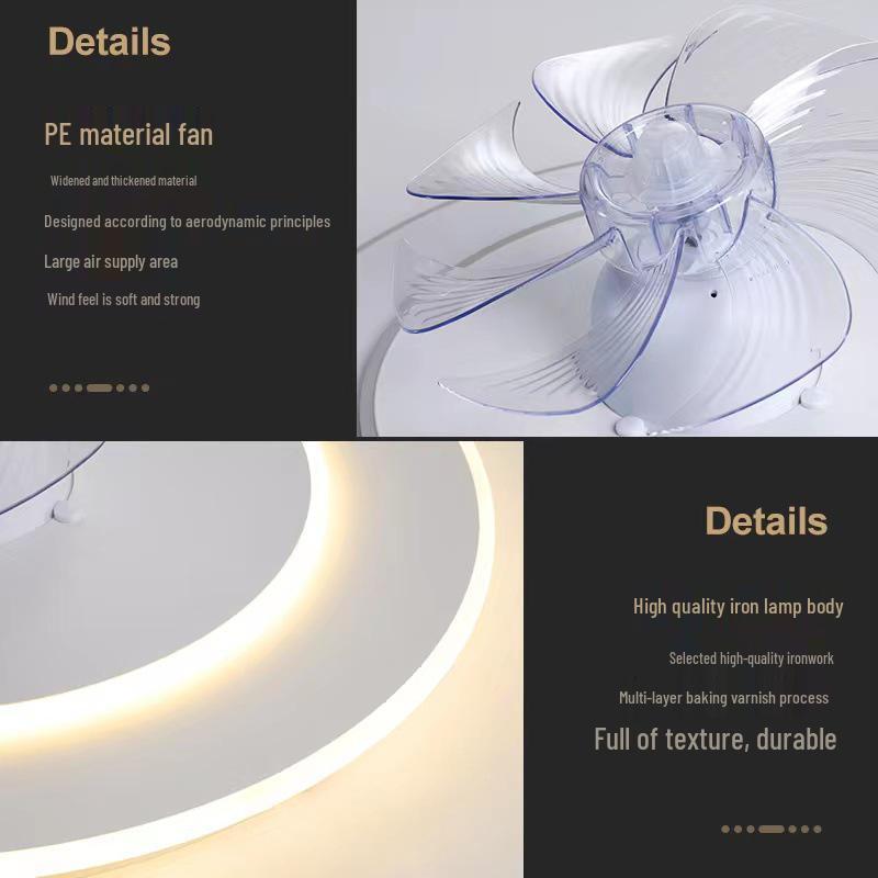 360° Rotatable Silent Minimalist Ceiling Light with Fan for Bedroom and Study