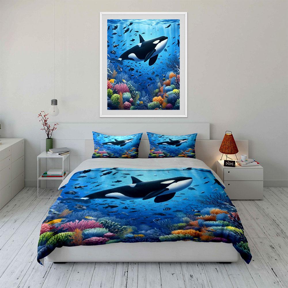 Underwater Paradise With Ocean Trio Exquisite Three-Piece Bedding Set Gift For Kids And Adults