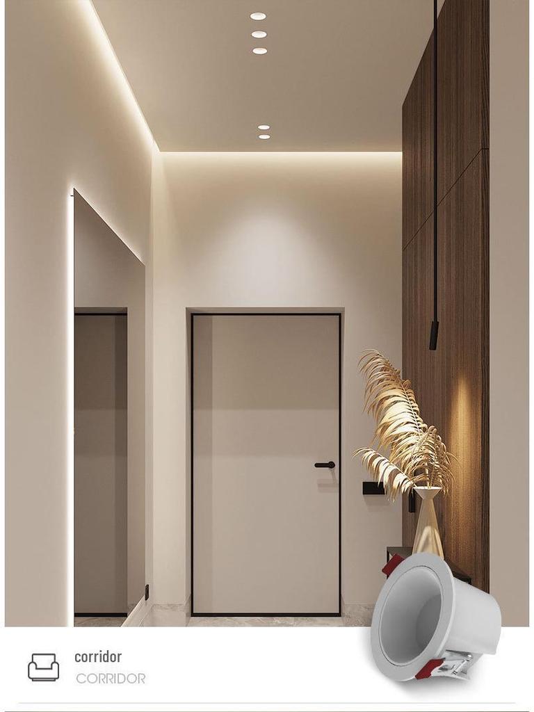 Embedded Anti-Glare COB Downlight: Narrow Edge, Deep Cup, Mainless Series for Hotel and Home Ceiling