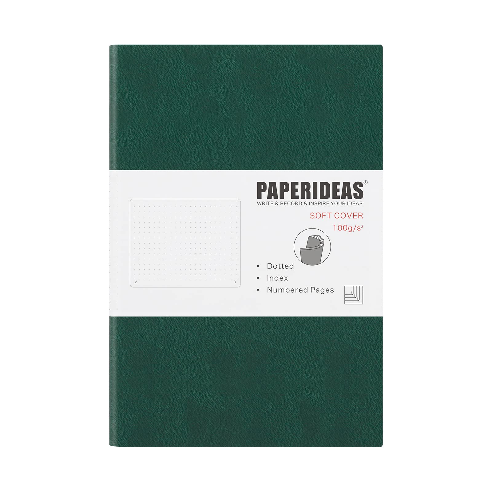 

PAPERIDEAS Soft Cover Christmas Notebook, A5, (Dot, Green)