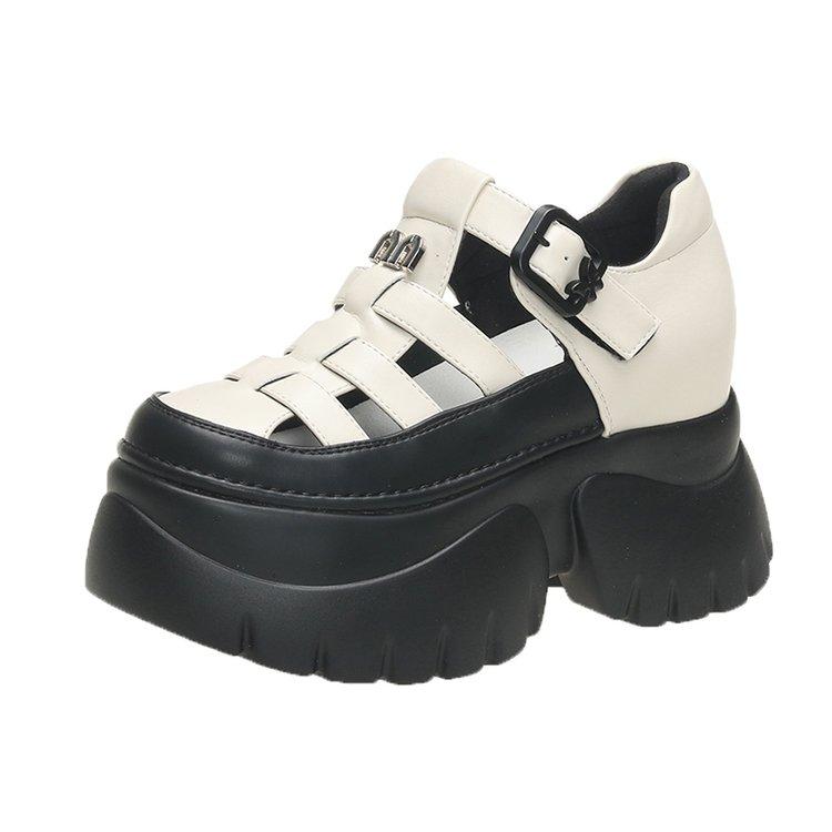 Fashion Hollow Summer Sandals Wedge Heels Sneakers Women High Platform Beach Flip Flops Casual Breathable Walking vulcanized shoes