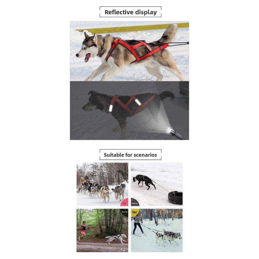 Colete Peitoral para Trenó ao Ar Livre para Cães, Correia de Tração para Treino de Peso para Cães, Corda de Tração para Esqui Husky Satsuma