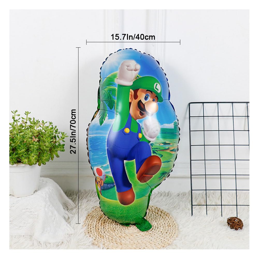 Party Balloon Set Mario Super Mario Birthday Decoration Popular Cartoon Game Character Anime Birthday Decoration Garland Balloon Cake Decoration Party
