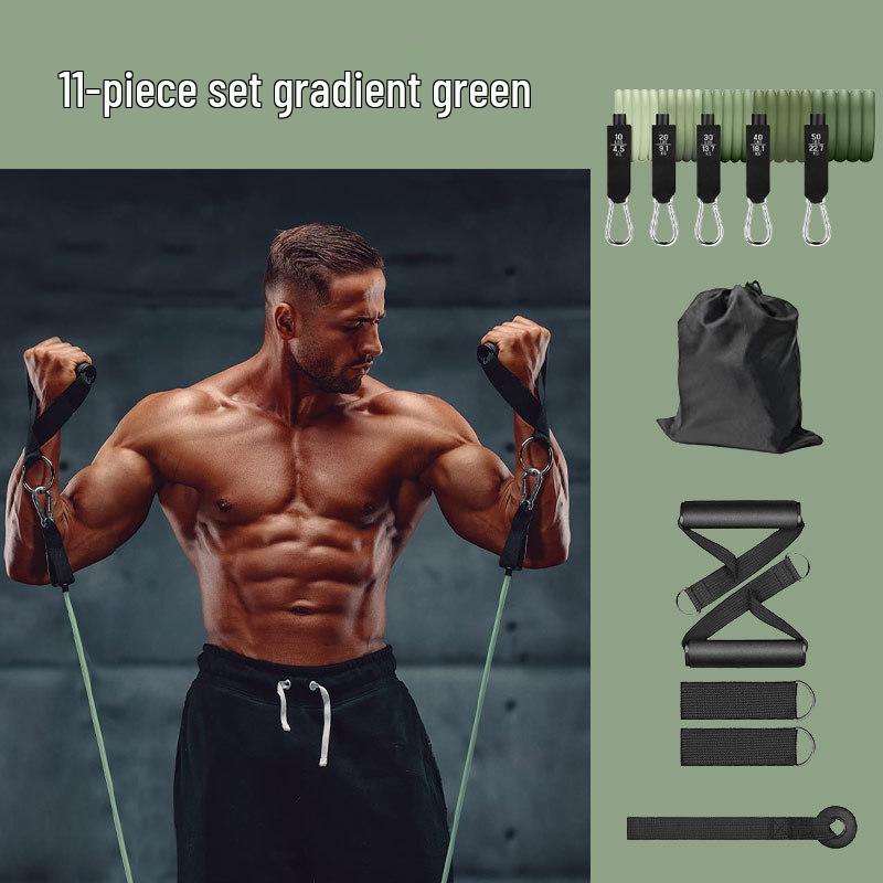 11-Piece Fitness Resistance Band Set for Home Exercise