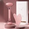 Dual Head Face Roller Pink Crystal Massager Beauty Tool for Wrinkle Reduction and Glowing Skin Complete Skincare Set