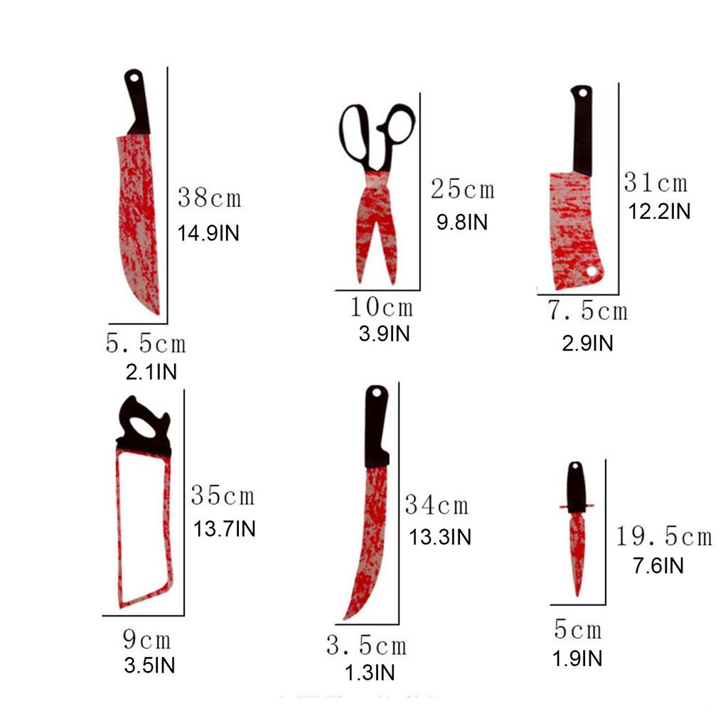 Happy Halloween Paper Banners Bloody Hanging Decoration Cutting Tool Banner