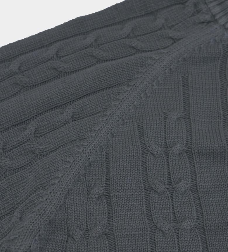 BIRBANTE Garment-Dyed Washable Cable Knit - Mood Navy
