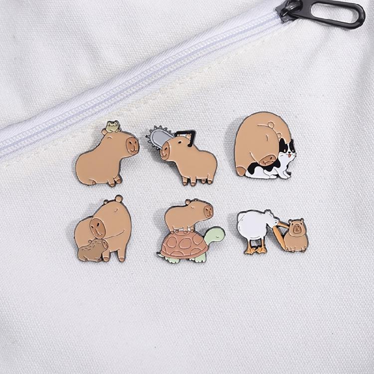 Artistic Animal Brooch Collection Featuring Capybara Stylish Suit Accessory Casual Brooches for Fashion Enthusiasts