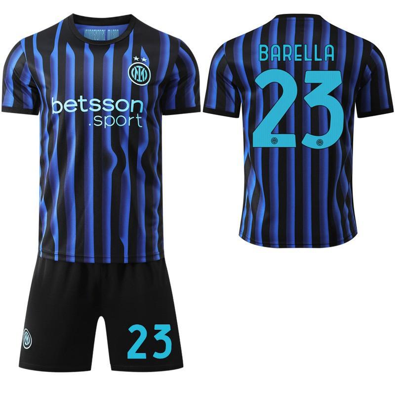 

2526 9 Thuram 23 Barrera Children s No. 10 Lautaro Jersey Inter Home Football Uniform Set M